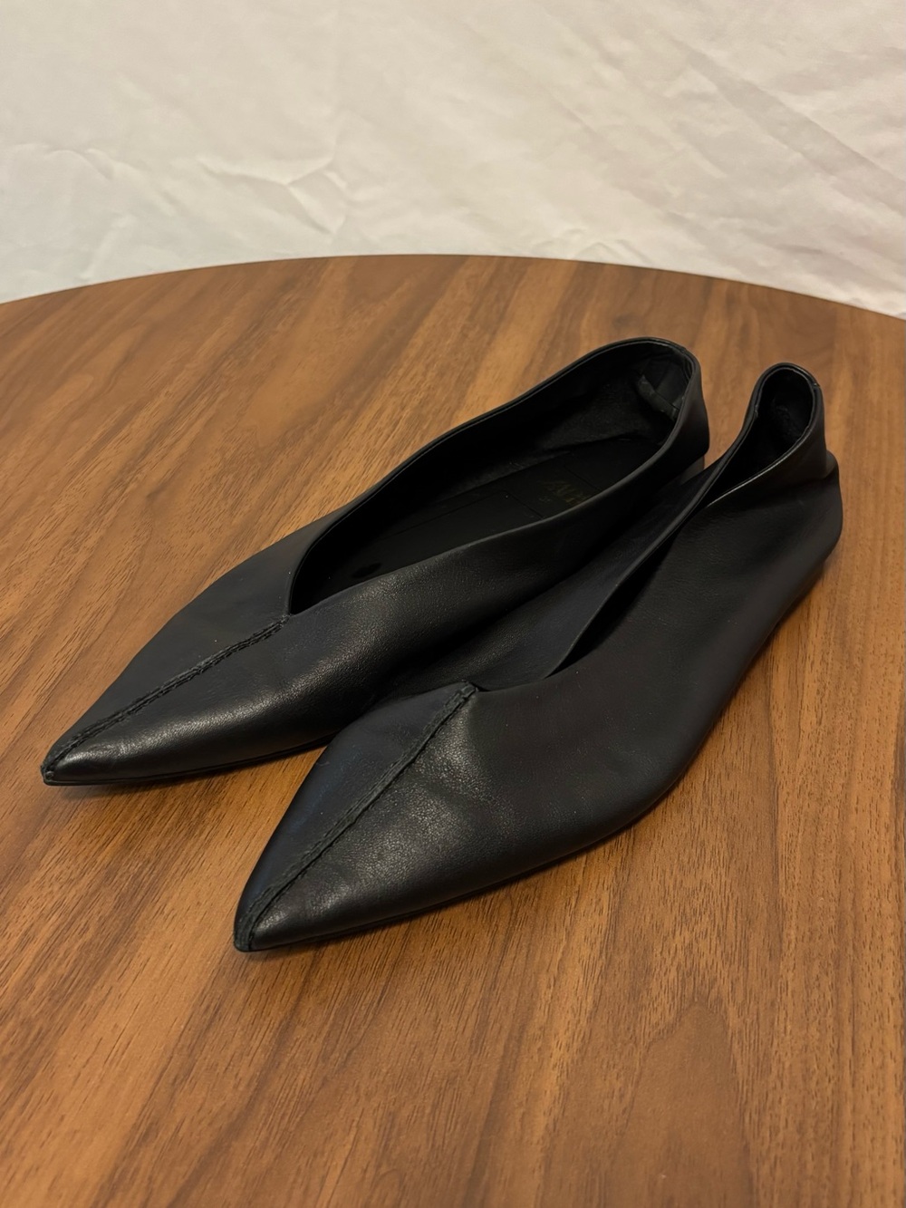 Zara Black Pointed Ballet Flats
